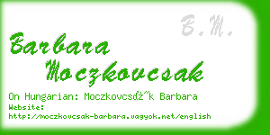 barbara moczkovcsak business card